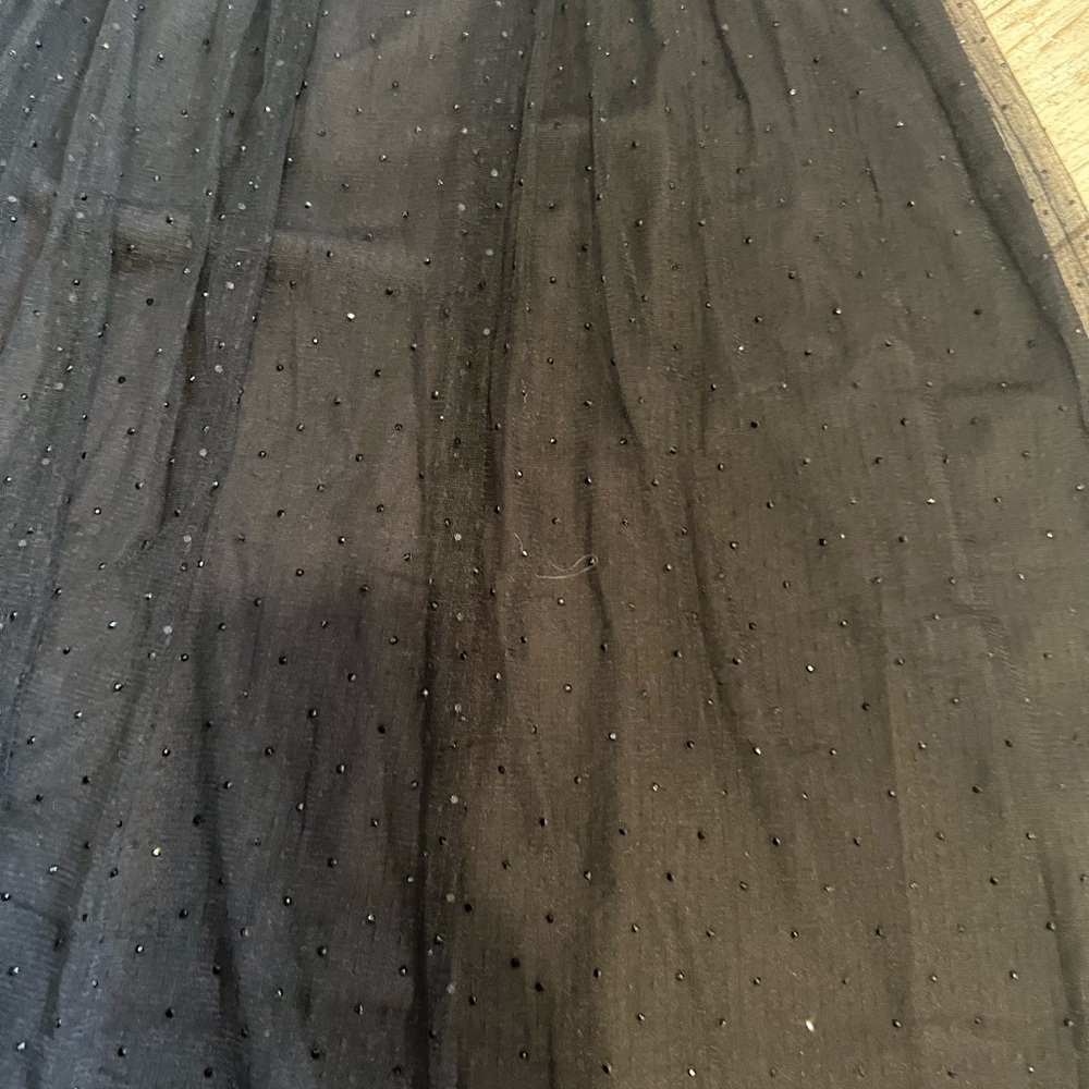 Elegant Black Tulle Midi Skirt - Women's with embellished shine Polk a dots - Picture 4 of 6